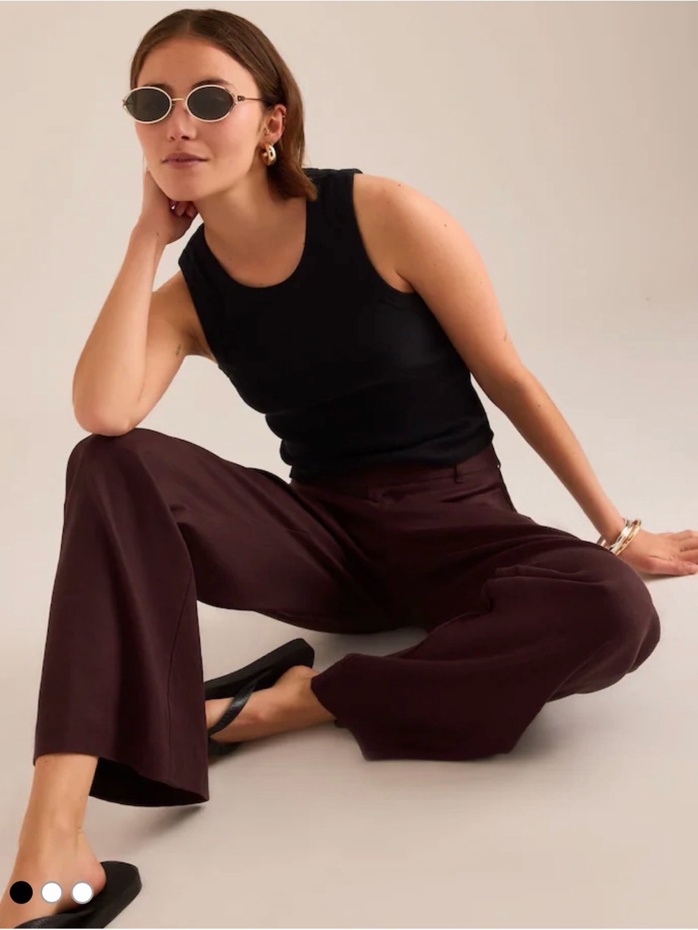 Maeve Wide Leg Pants in Deep Brown - Picture 3 of 6